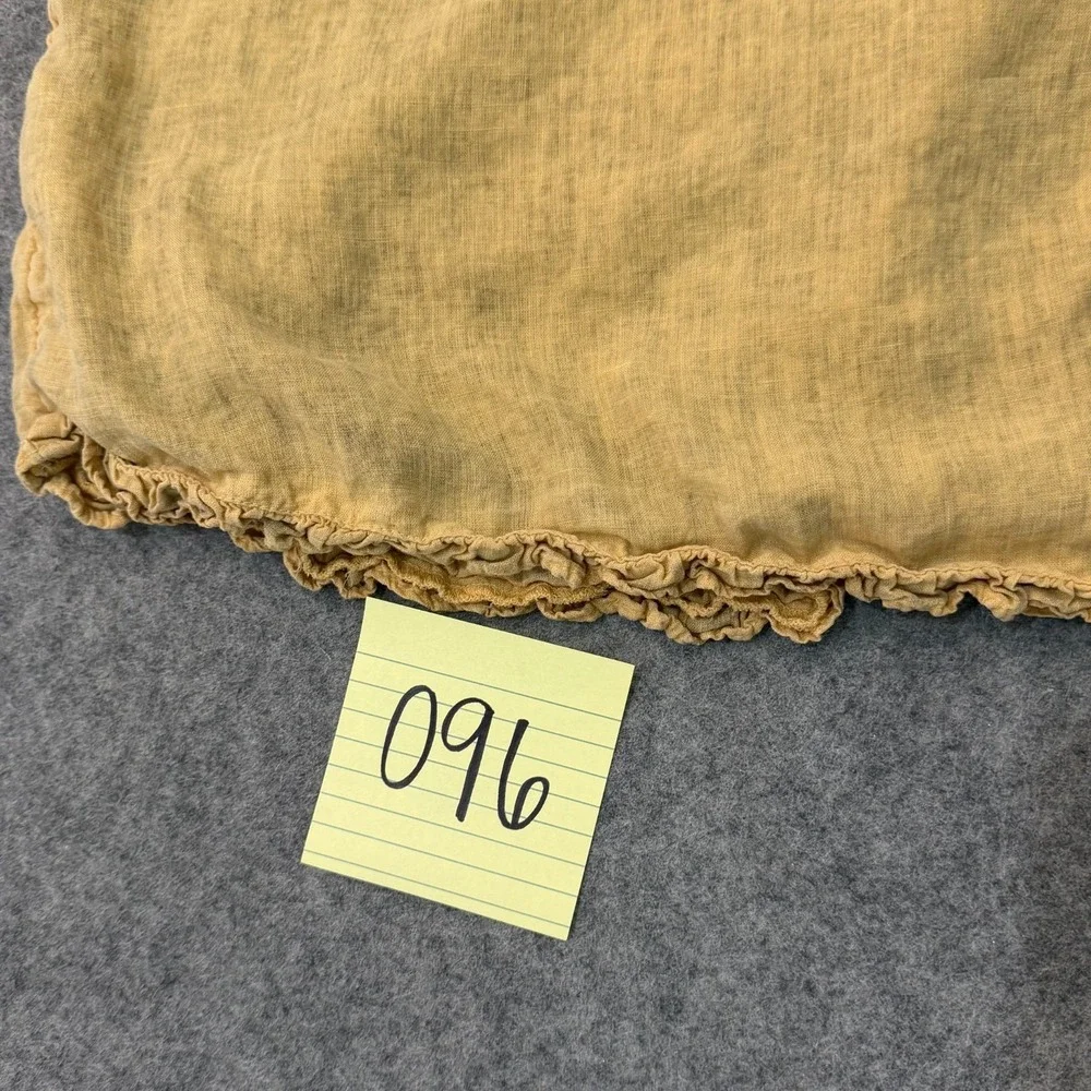 We The Free People Sunrise Yellow Linen Lilia Pintuck Top Women's Size Large